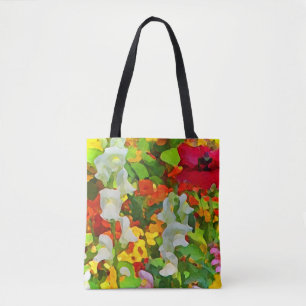 Colourful Floral Garden Flowers Abstract Tote Bag