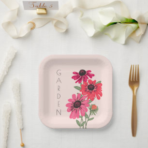 Colourful Floral Garden Paper Plate