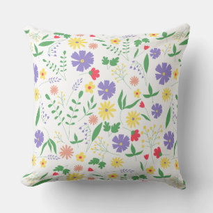 Colourful Floral Garden Pattern Cushion