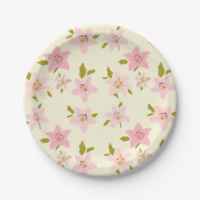 Colourful Floral Garden Pattern Decorative Plate (Front)