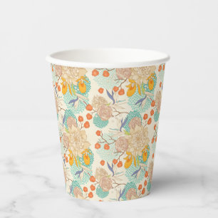 Colourful Floral Garden Pattern Paper Cups