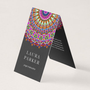 Colourful Floral Geometric Mandala Business Card