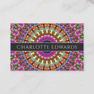 Colourful Floral Geometric Mandala Business Card