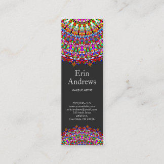 Colourful Floral Geometric Mandala Mini Business Card