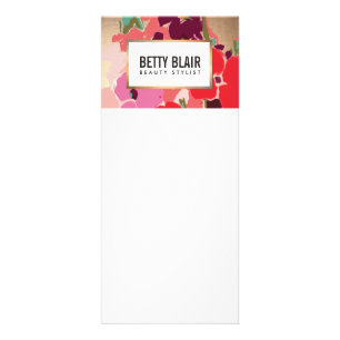 Colourful Floral, Gold Elegant Fashion and Beauty Rack Card