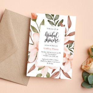 Colourful Floral Greenery Leaves Bridal Shower  Invitation