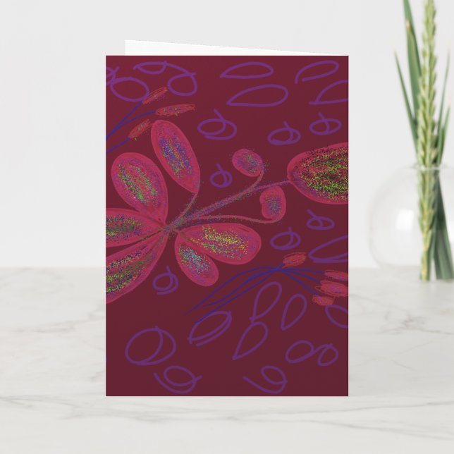 Colourful Floral Greeting Card (Back)