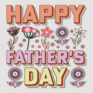 Colourful Floral Happy Father's Day Card 