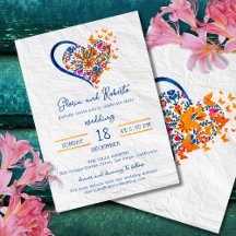 Colourful Floral Heart Mexican Wedding