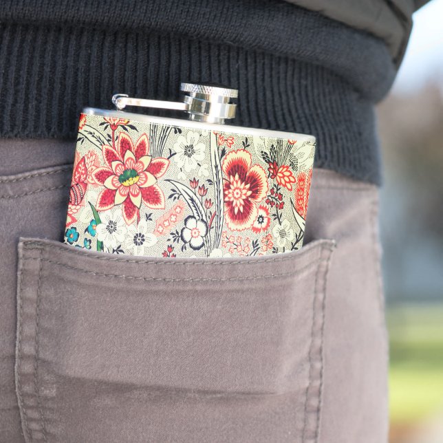 Colourful Floral Hip Flask (In Situ)