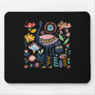 Colourful Floral Illustration Featuring A Whimsica Mouse Pad