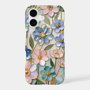 Colourful Floral iPhone Case Pastel Gold Flower