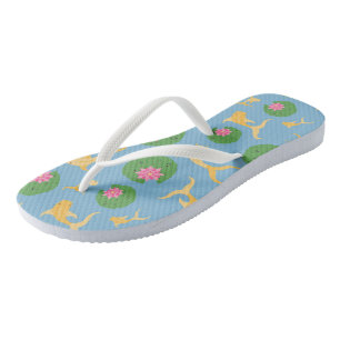 Colourful Floral Koi Fish Flip Flops
