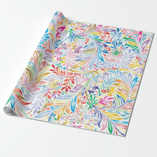 COLOURFUL FLORAL & LEAF PATTERN PAPER SHEETS