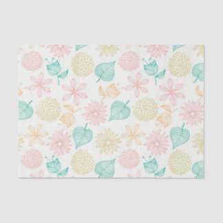 Colourful floral leafy pattern Tissue Paper