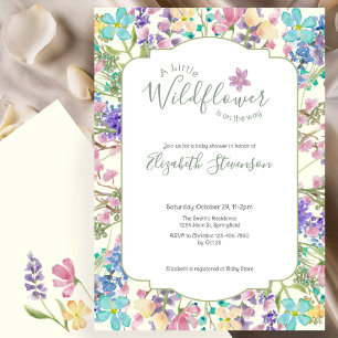Colourful Floral Little Wildflower Baby Shower  Invitation