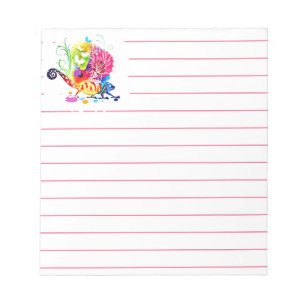 Colourful floral lizard notepad