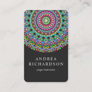 Colourful Floral Mandala Business Card