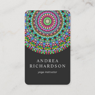 Colourful Floral Mandala Business Card