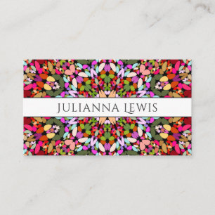 Colourful Floral Mandala Business Card