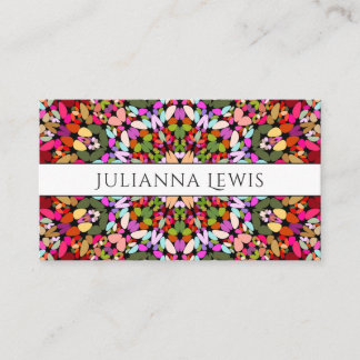 Colourful Floral Mandala Business Card