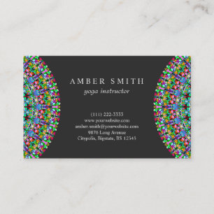 Colourful Floral Mandala Business Card