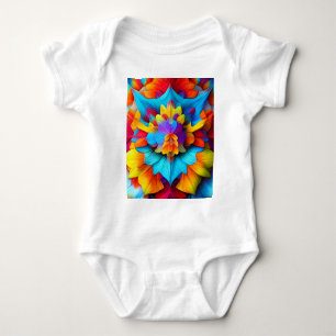 Colourful Floral Mandala Design Baby Bodysuit