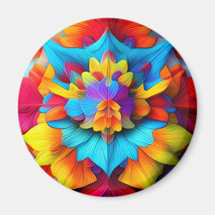 Colourful Floral Mandala Design Magnet