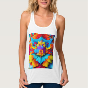 Colourful Floral Mandala Design Singlet