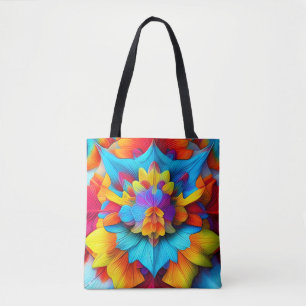 Colourful Floral Mandala Design  Tote Bag