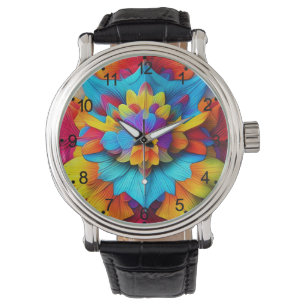 Colourful Floral Mandala Design Watch