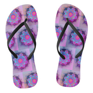 Colourful Floral Mandala Pattern Jandals