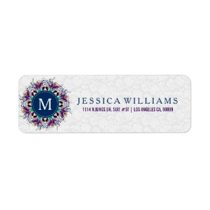 Colourful Floral Mandala With Monogram