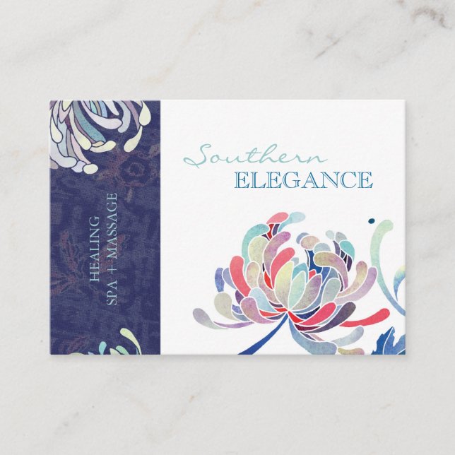 Colourful Floral Massage + Spa Appointment Card (Front)