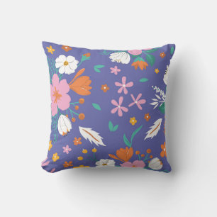 Colourful Floral Meadow Pattern Cushion