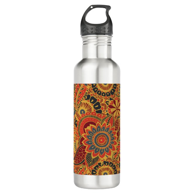 Colourful Floral Mehndi Paisley Bootar Folk Patter 710 Ml Water Bottle (Front)