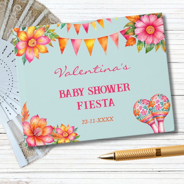Colourful Floral Mexican Fiesta Baby Shower Guest Book (Creator Uploaded)