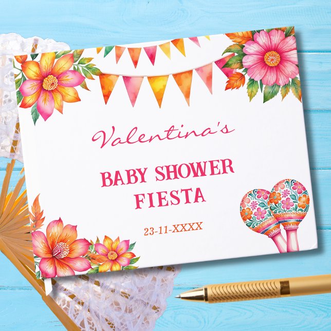Colourful Floral Mexican Fiesta Baby Shower Guest Book (Creator Uploaded)