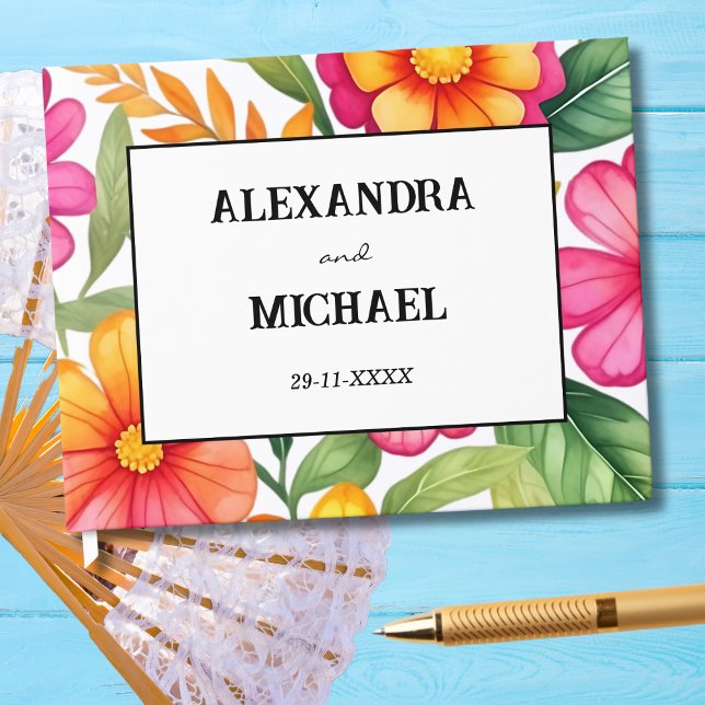 Colourful Floral Mexican Fiesta Wedding Guest Book (Creator Uploaded)