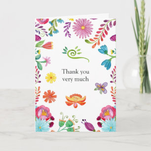 Colourful Floral Mexican Fiesta Wedding Thank You Card
