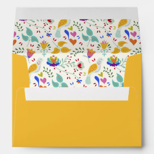 Colourful Floral Mexican Folk Art Birthday Envelope