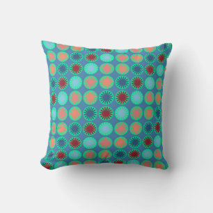 Colourful Floral Modern Geometric Pattern Cushion