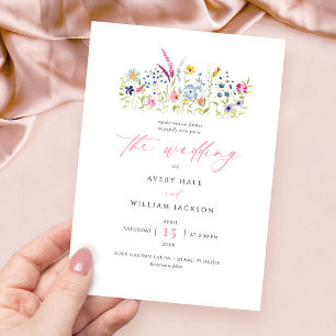 Colourful Floral Modern Wedding Invitation