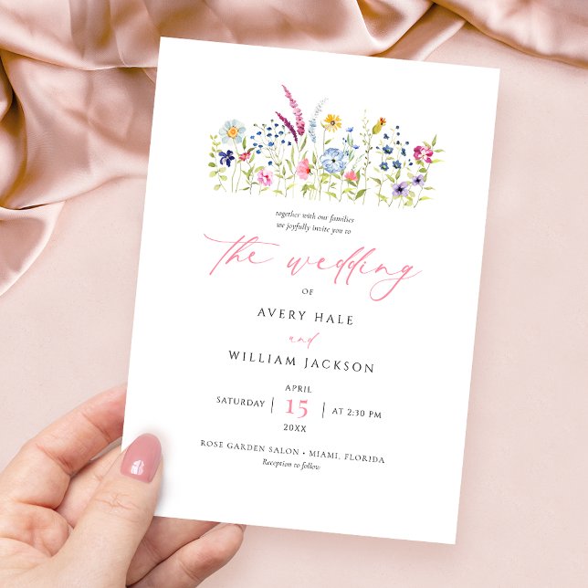 Colourful Floral Modern Wedding Invitation (Creator Uploaded)