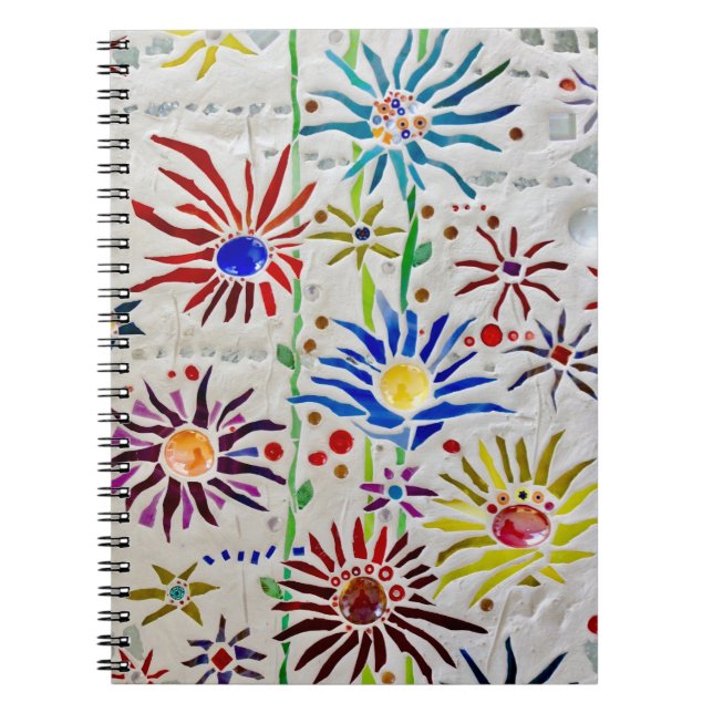 Colourful Floral Mosaic Notebook (Front)