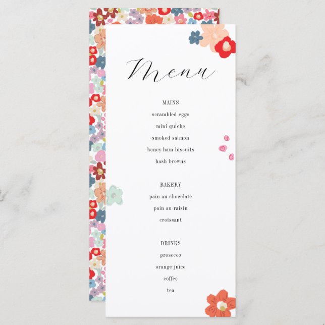 Colourful Floral Mother's Day Brunch Menu (Front/Back)