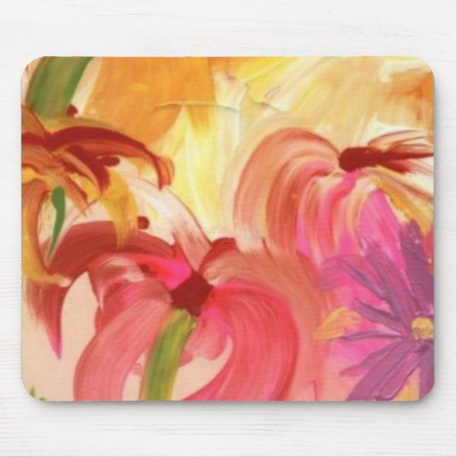 Colourful Floral Mousepad (Front)
