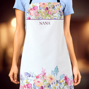 Colourful Floral Name Gift – Birthday for Nana Apron