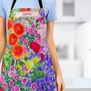 Colourful Floral Name Gift – Mother's Day for Nana Apron