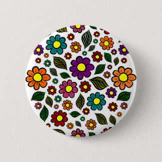 Colourful Floral Nature Pattern 6 Cm Round Badge